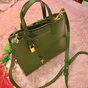 MARC JACOBS MINI RARE TEAL LEATHER TOTE W/LOCK&KEY